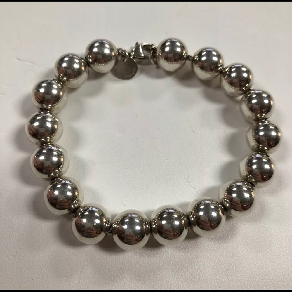 💯Tiffany & Co Sterling Bead 9mm Bracelet 7.5